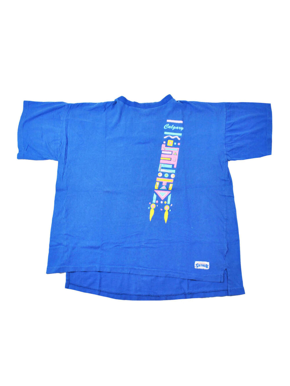 Vintage Calgary Softwear Made in Canada 90s City Blue Shirt Size X-Large